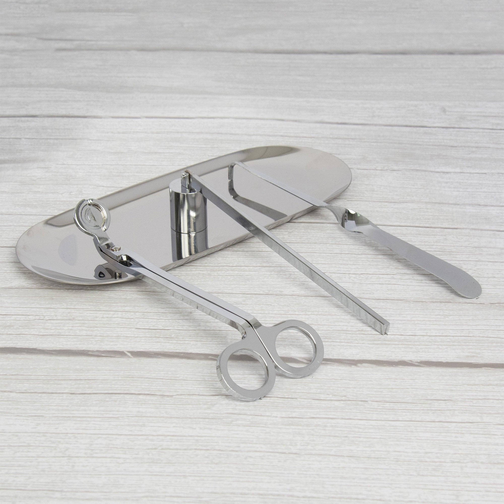 Candle Wick Trimmer, Snuffer and Dipper Set (Silver) - VAUCLUSE