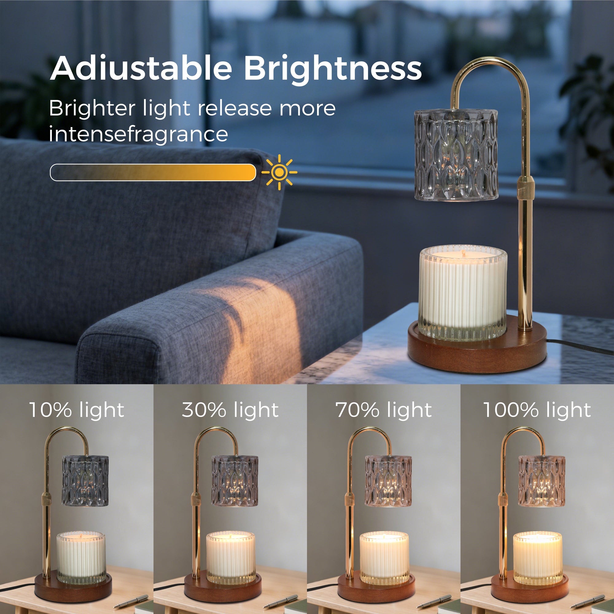 Candle Warmer Lamp - Smoky Grey - VAUCLUSE
