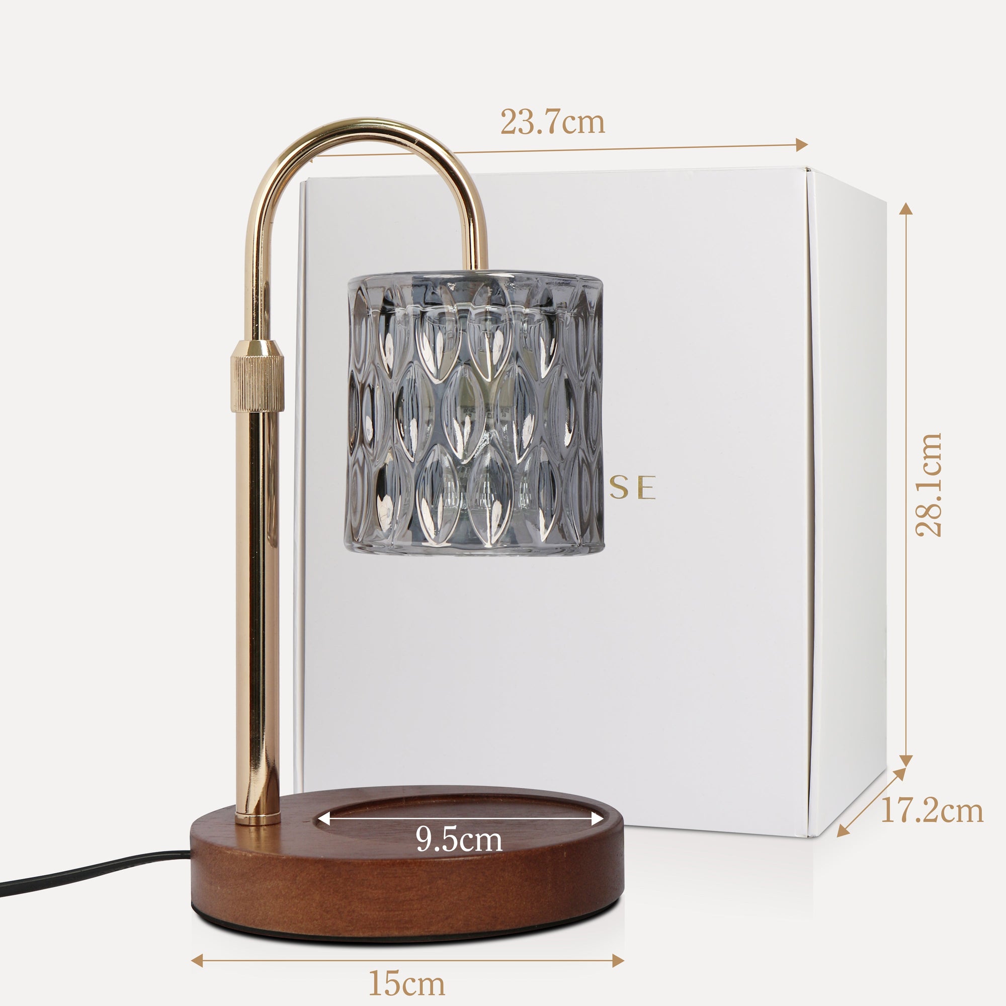 Candle Warmer Lamp - Smoky Grey - VAUCLUSE