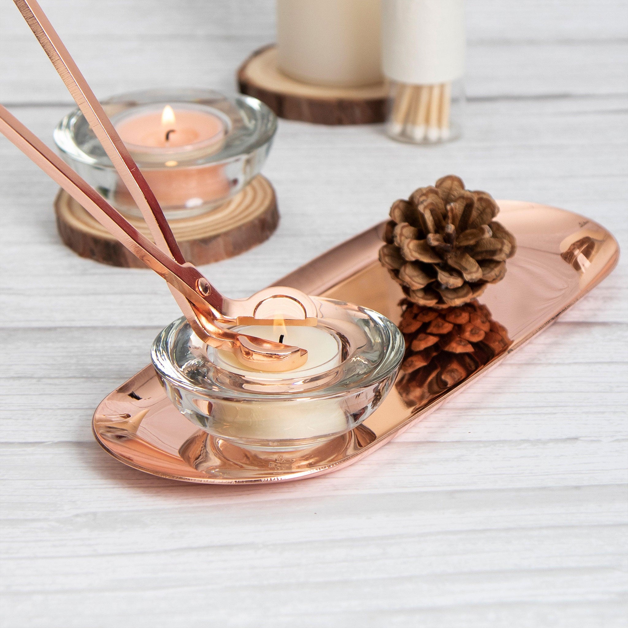 Candle Wick Trimmer, Snuffer and Dipper Set (Rose Gold) - VAUCLUSE