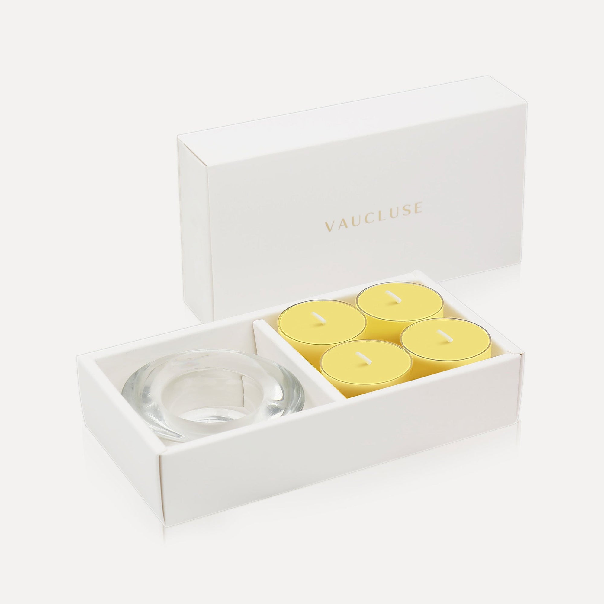 Lemon Tealights and Candle Holder Set - VAUCLUSE