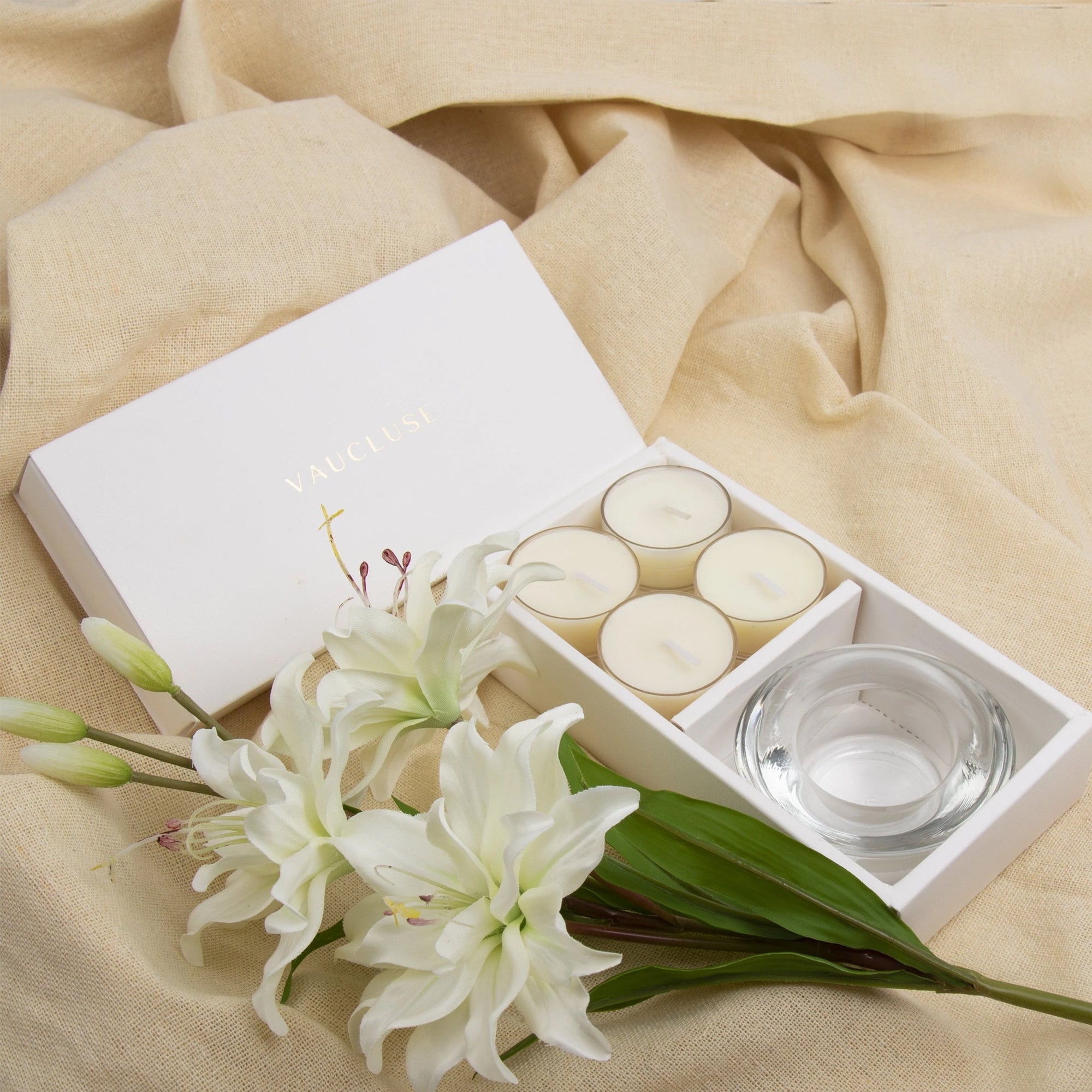 Lily Tealights and Candle Holder Set - VAUCLUSE