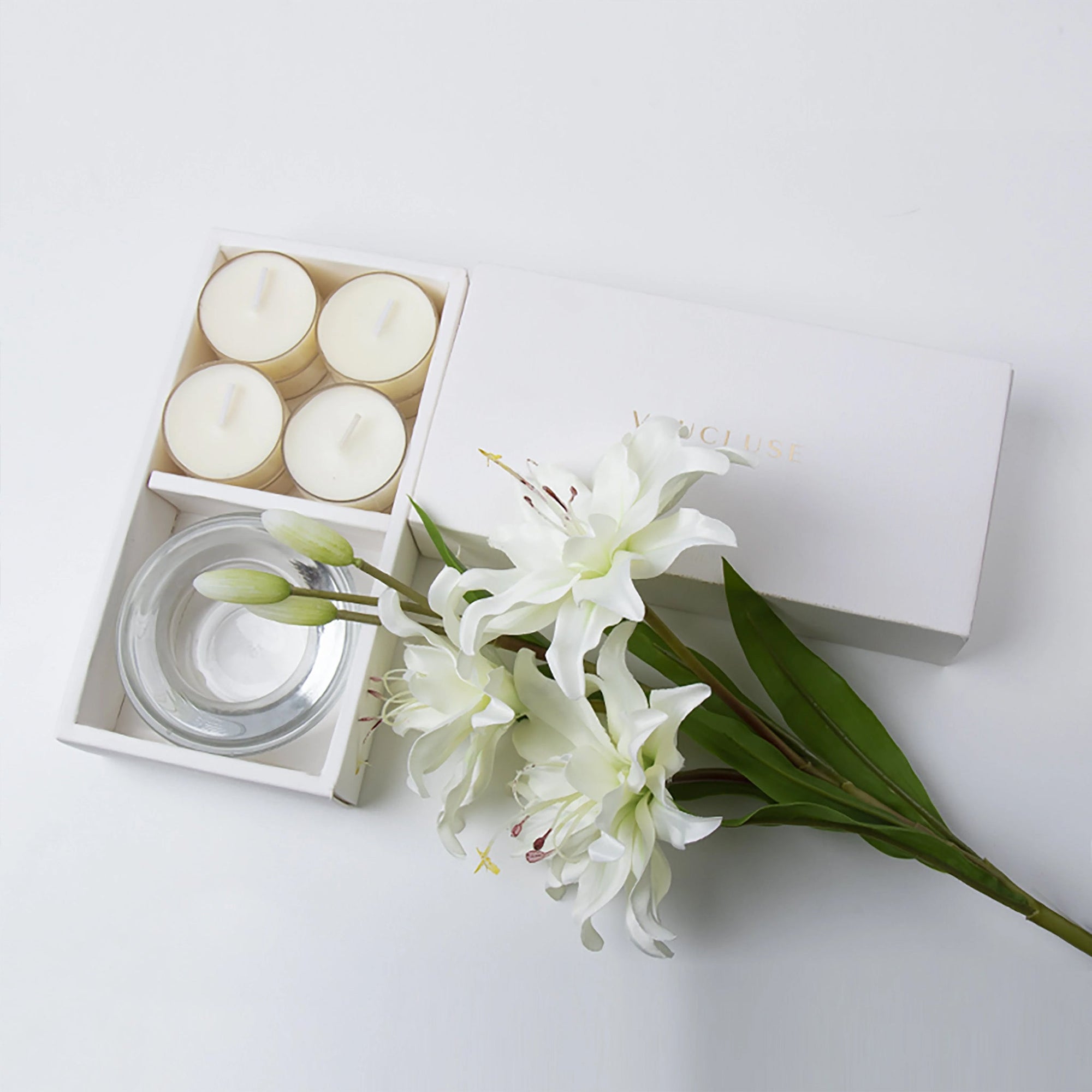 Lily Tealights and Candle Holder Set - VAUCLUSE