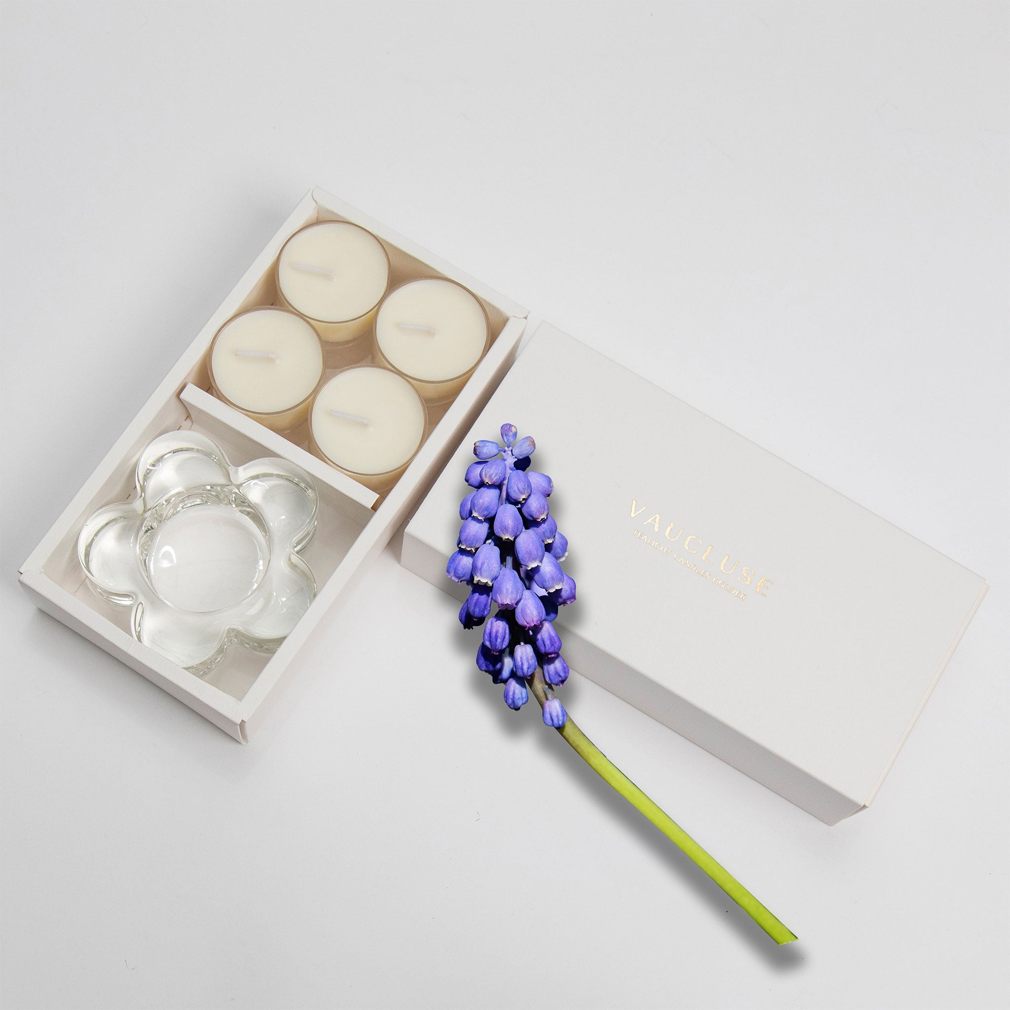 Musk Tealights and Candle Holder Set (Flower shape) - VAUCLUSE