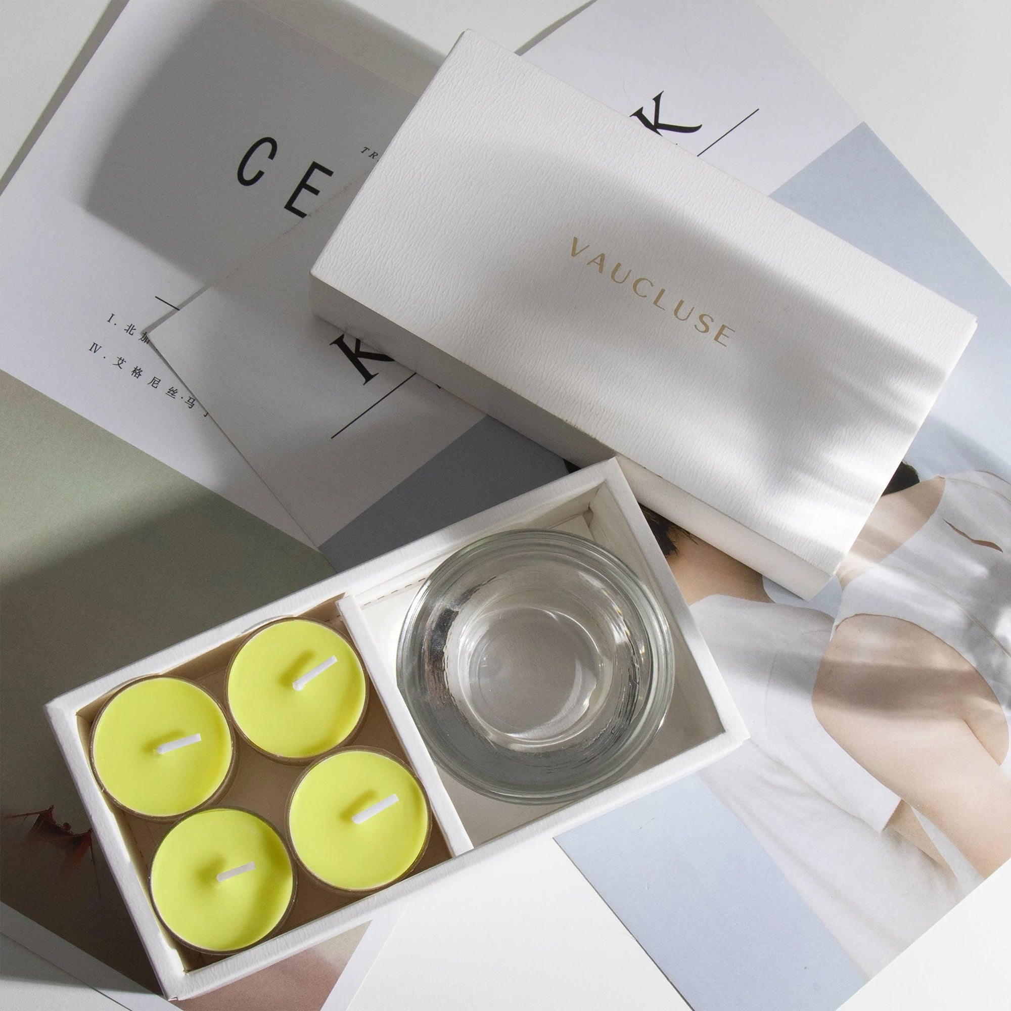 Vanilla Tealights and Candle Holder Set - VAUCLUSE